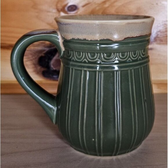 Cracker Barrel Green & Brown "Grandpa" Ceramic Coffee Mug Cup - Picture 4 of 13
